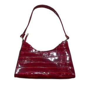 Stunning Red Faux Snake Skin Crossbody Purse | Compact Size | Trendy & Eye-Catch